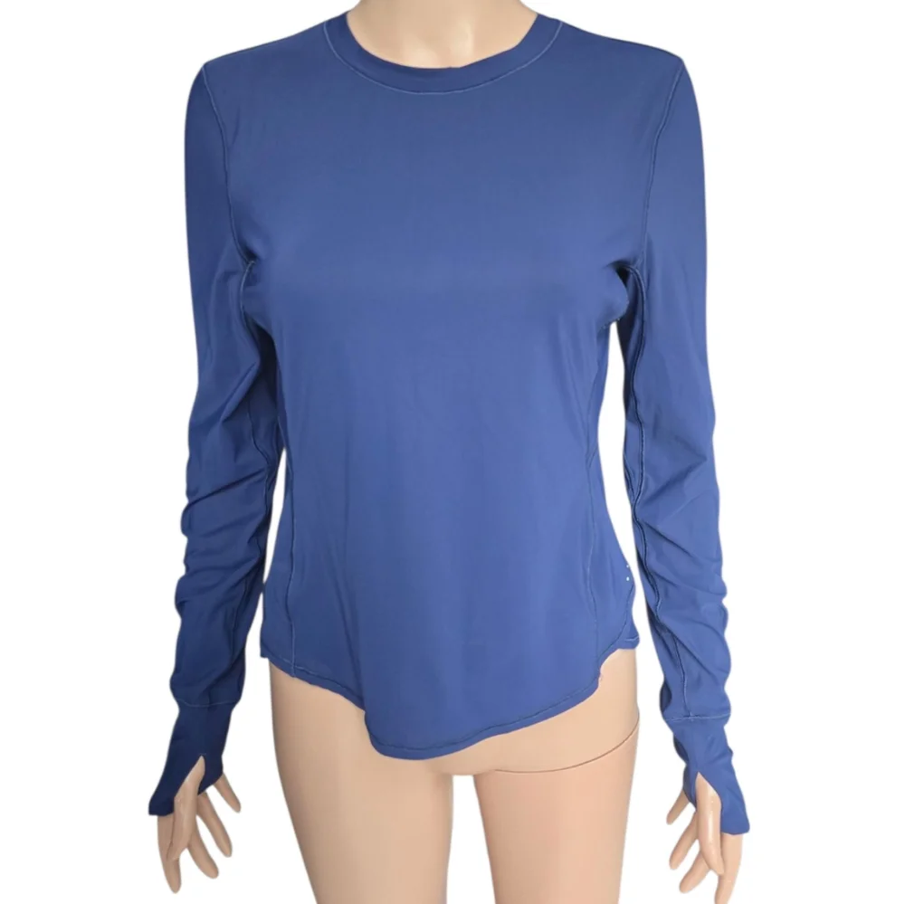 Lululemon UV Protection Fold-Over Running Long-Sleeve Shirt Night Sea